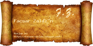 Facsar Zalán névjegykártya