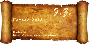 Facsar Zalán névjegykártya